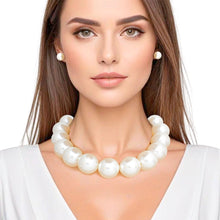 Load image into Gallery viewer, Pearl Necklace 25mm Cream Pearl Set for Women
