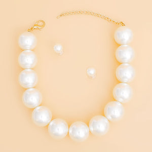 Pearl Necklace 25mm Cream Pearl Set for Women