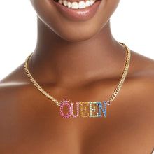 Load image into Gallery viewer, Necklace Multicolor Iced Queen Chain for Women
