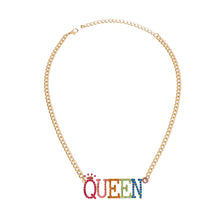 Load image into Gallery viewer, Necklace Multicolor Iced Queen Chain for Women
