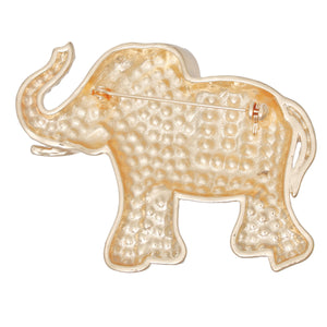 Brooch Pave Gold Elephant Lapel Pin for Women