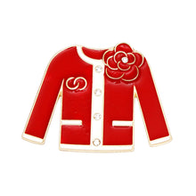 Load image into Gallery viewer, Brooch Red Gold Camellia Sweater Pin for Women
