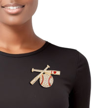 Load image into Gallery viewer, Brooch Baseball and Bat Bling Pin for Women
