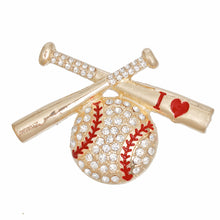 Load image into Gallery viewer, Brooch Baseball and Bat Bling Pin for Women
