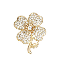 Load image into Gallery viewer, Brooch Gold Clover Heart Stone Pin for Women
