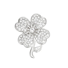 Load image into Gallery viewer, Brooch Silver Clover Heart Stone Pin for Women
