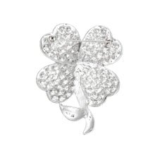 Load image into Gallery viewer, Brooch Silver Clover Heart Stone Pin for Women
