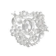 Load image into Gallery viewer, Brooch Silver Clear Glass Crystal Bee Flower Pin
