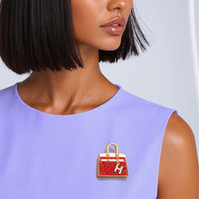 Load image into Gallery viewer, Brooch Red Mini Iconic Handbag Parisian Pin
