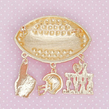 Load image into Gallery viewer, Brooch Football Team Spirit Orange and White Pin
