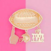 Load image into Gallery viewer, Brooch Football Team Spirit Purple and Yellow Pin
