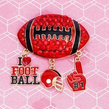 Load image into Gallery viewer, Brooch Football Team Spirit Red and Black Pin
