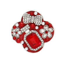 Load image into Gallery viewer, Brooch Couture Clover Red Glass Perfume Pin
