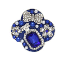 Load image into Gallery viewer, Brooch Couture Clover Blue Glass Perfume Pin
