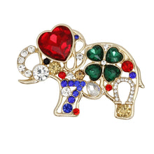 Load image into Gallery viewer, Brooch Lucky Elephant Multicolor Sparkle Pin Women
