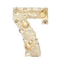 Load image into Gallery viewer, Brooch Lucky Seven Gold and Black Ladybug Pin
