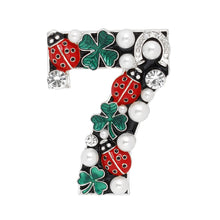 Load image into Gallery viewer, Brooch Lucky Seven Silver and Black Ladybug Pin
