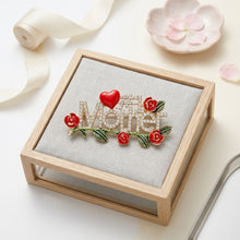 Load image into Gallery viewer, Brooch Gold #1 Mother Rhinestone Red Rose Pin
