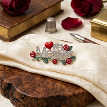 Load image into Gallery viewer, Brooch Silver #1 Mother Rhinestone Red Rose Pin
