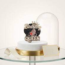 Load image into Gallery viewer, Gold Birthday Queen Afro Crown Rhinestone Brooch
