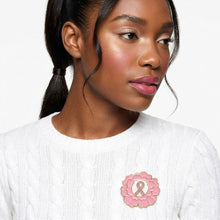 Load image into Gallery viewer, Pink Breast Cancer Awareness Gold Flower Brooch
