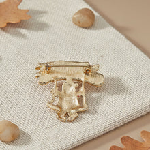 Load image into Gallery viewer, Brooch Merry Christmas Santa Swing Gold Pin
