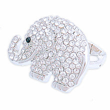 Load image into Gallery viewer, Silver Rhinestone Elephant Ring
