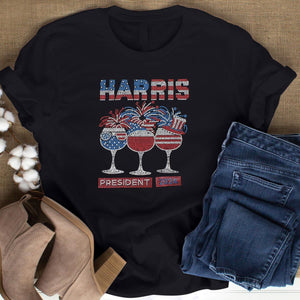 Shirt XL Black HARRIS PRESIDENT Bling for Women