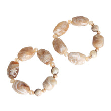 Load image into Gallery viewer, Light Brown Marbled Bead Bracelets
