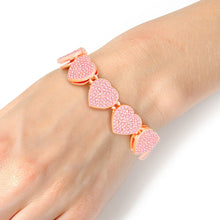 Load image into Gallery viewer, Chain Bracelet Rose Gold Pave Heart Link for Women
