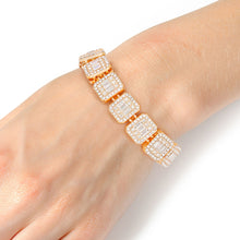 Load image into Gallery viewer, Chain Bracelet Iced Gold Square Halo Baguette
