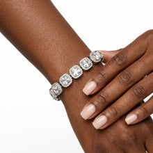 Load image into Gallery viewer, Tennis Silver Cushion Cut Crystal Luxe Bracelet
