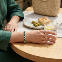 Load image into Gallery viewer, Tennis Green Cushion Cut Crystal Halo Luxe Bracelet
