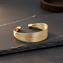 Load image into Gallery viewer, Cuff Gold Wire 35 Layer Bracelet for Women
