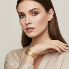 Load image into Gallery viewer, Cuff Gold Wire 35 Layer Bracelet for Women
