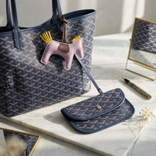 Load image into Gallery viewer, Navy Geometric Chevron Print Tote and Pouch Set
