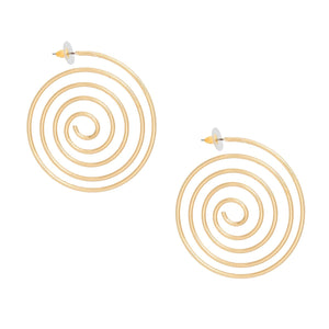 Hoops Gold Swirled Spiral Post Earrings for Women