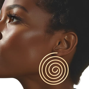 Hoops Gold Swirled Spiral Post Earrings for Women