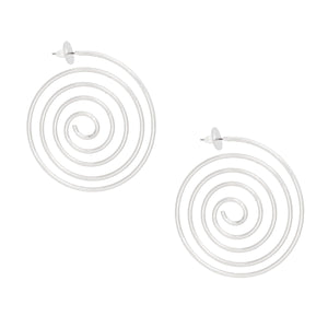 Hoops Silver Swirled Spiral Post Earrings Women