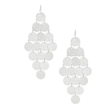 Load image into Gallery viewer, Fish Hook Brushed Silver Coin Dangle Earrings
