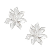 Load image into Gallery viewer, Studs Silver Layered Petal Flower Earrings Women
