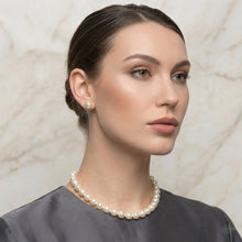Load image into Gallery viewer, 10mm Cream Glass Pearl Thread Knot Necklace
