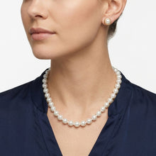 Load image into Gallery viewer, 12mm Cream Glass Pearl Thread Knot Necklace
