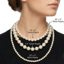 Load image into Gallery viewer, 12mm Cream Glass Pearl Thread Knot Necklace
