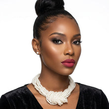 Load image into Gallery viewer, Cream Pearl 9 Strand Knotted Chunky Necklace
