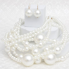 Load image into Gallery viewer, Pearl Cream Old Hollywood Layered Chunky Necklace
