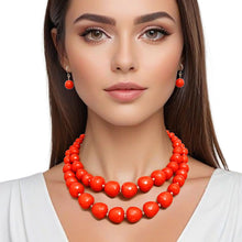 Load image into Gallery viewer, Beaded Coral Faceted Global Inspo Necklace Women
