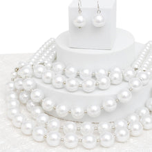 Load image into Gallery viewer, Pearl Bib Layered White Delicately Draped Necklace
