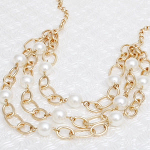 Chain Gold Parisian Chic Cream Pearl Necklace