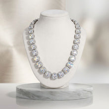 Load image into Gallery viewer, Tennis Silver Cushion Cut Crystal Luxe Necklace
